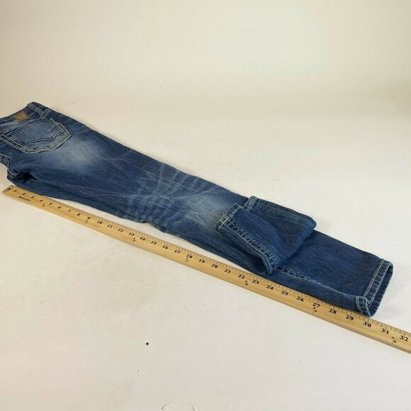 BKE Womens Stella Skinny Distressed Jeans Blue Size 27R Low Rise Y2K ABK2511 - Picture 11 of 11